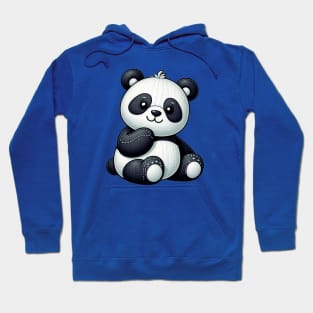 A cute panda in the style of a stitched toy Hoodie